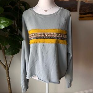 NATURAL LIFE Blue and Yellow Patterned Sweatshirt